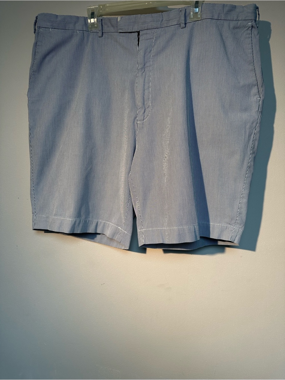 Polo by Ralph Lauren Light Blue Flat-Front Shorts Fine Seersucker
